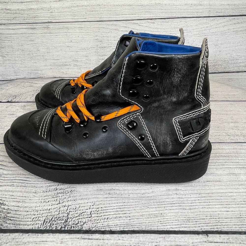 DIESEL Man's D-Cage Mid Hiker Boots Contrast Shoelaces Grunge Size 39